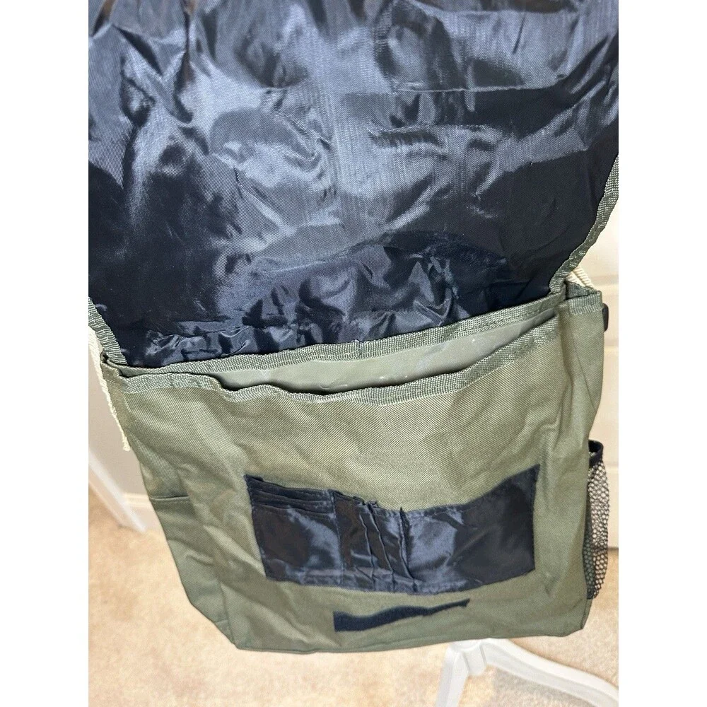 Vintage Parks & Recreation Messenger Bag Warminster Township Olive Green Canvas